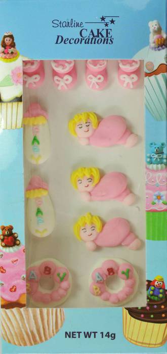 Baby Girl Collection, 2D Assorted Icing Items (Retail Box 11)